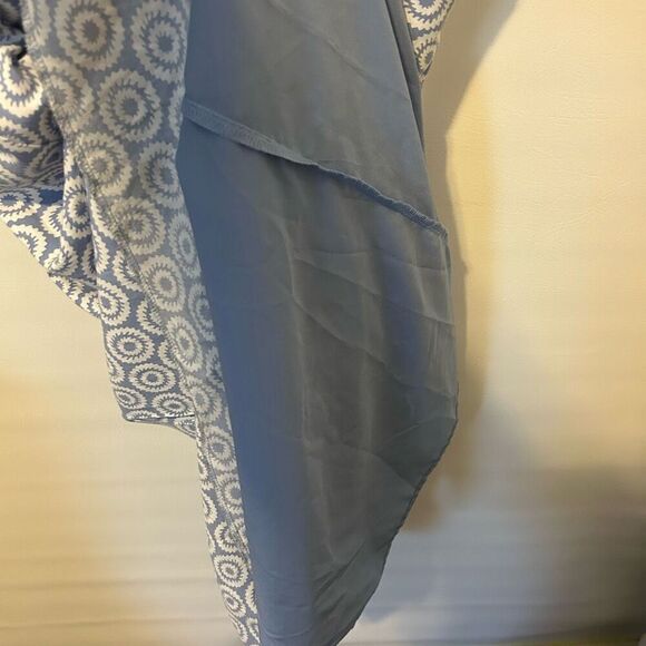 Gap Maxi Dress 18 plus Womens blue white Geometric Faux Wrap Boho beachy peasant - Picture 4 of 15